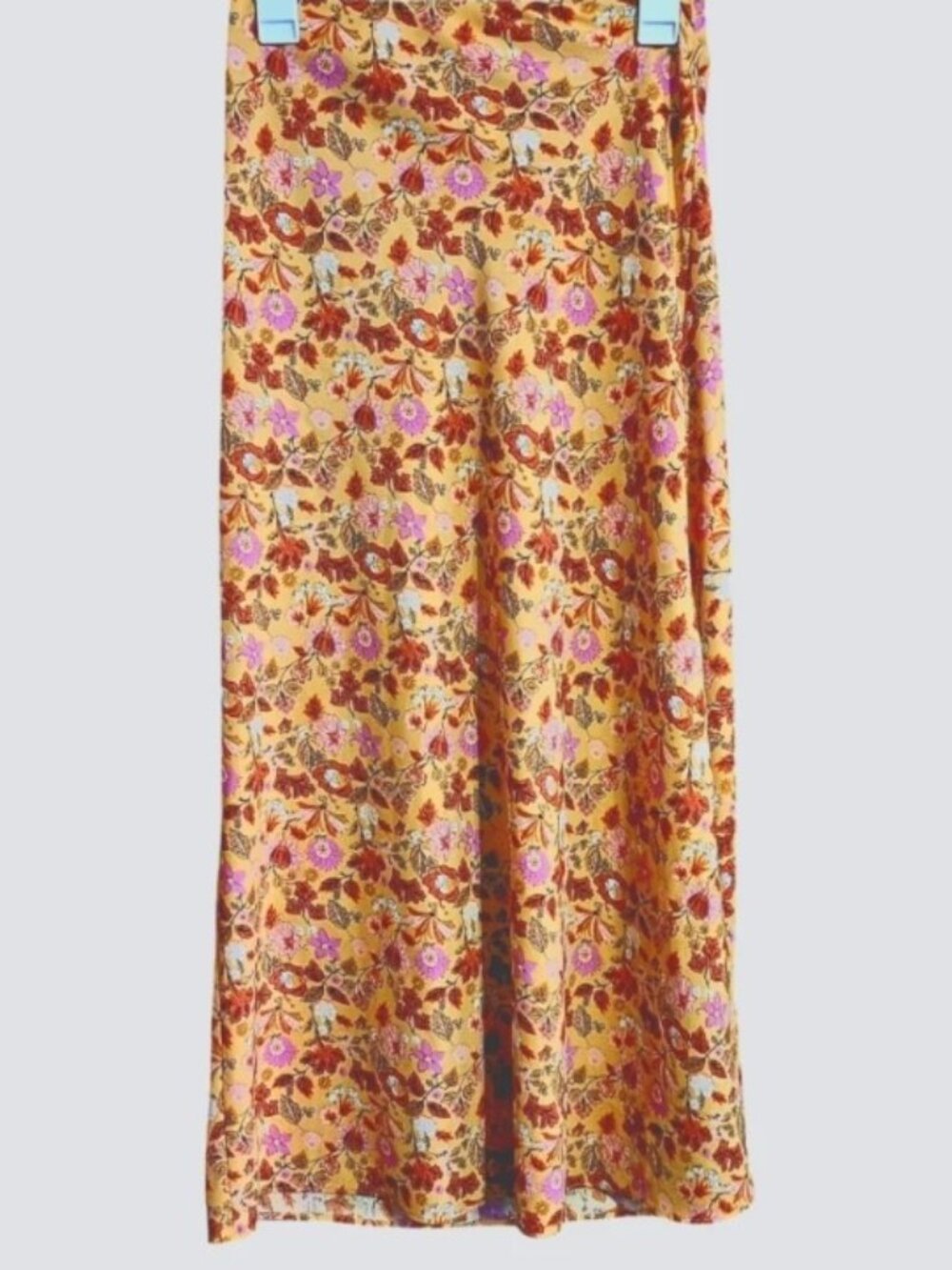 Loft Garden Pull On Midi Skirt Golden Yellow Size XS